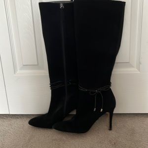 Size 8 1/2 White House Black market whipstitch high heel boots